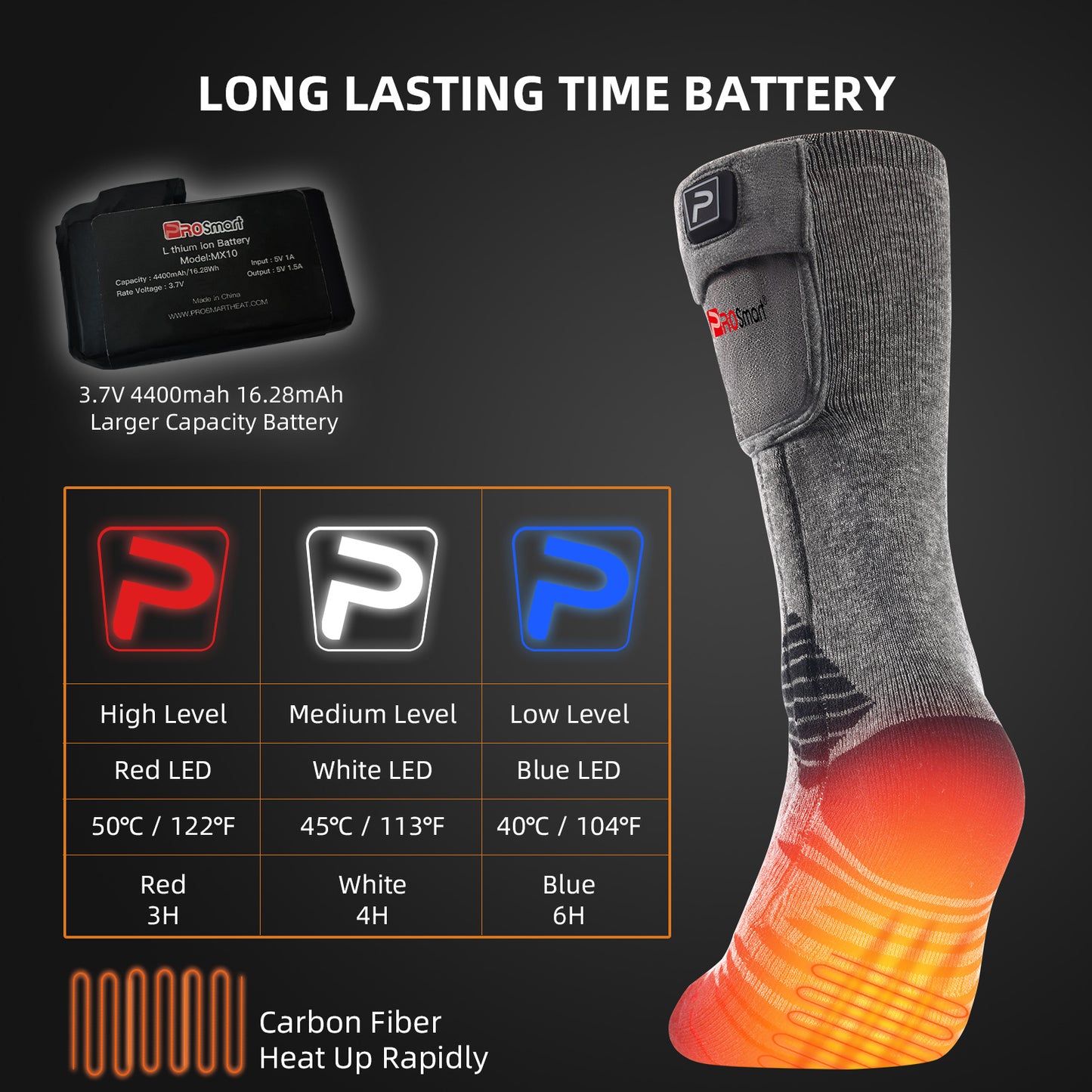 Battery heated socks foot warmer heated insoles power socks kit