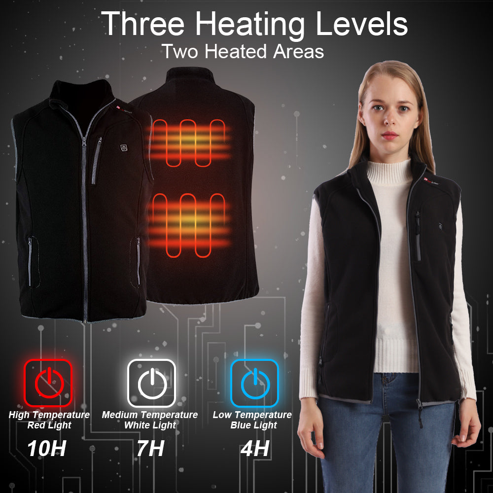 Women's And Men's Heated Vest Electric Rechargeable Polar Fleece Lightweight Waistcoat