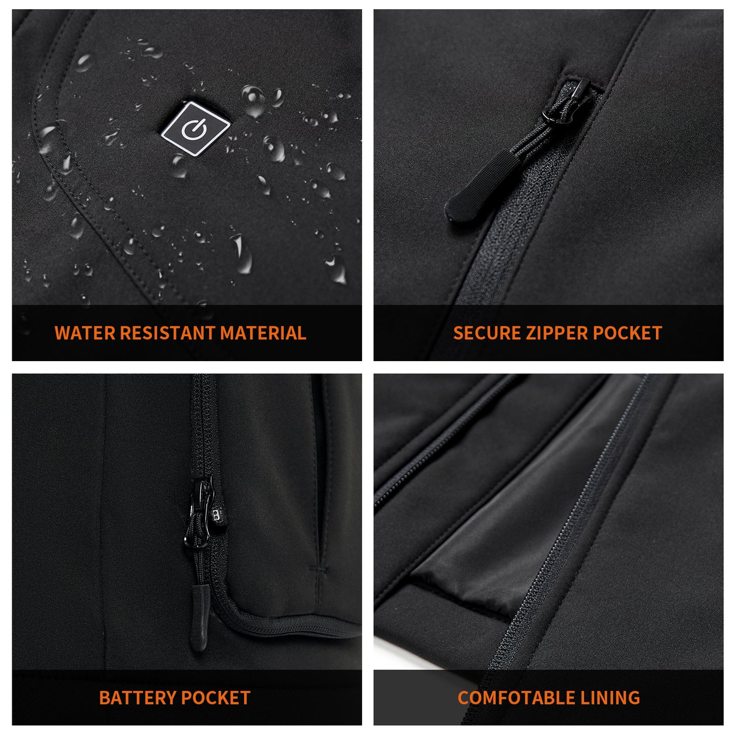 Women's Heated Jacket Slim Fit Waterproof Windproof Electric