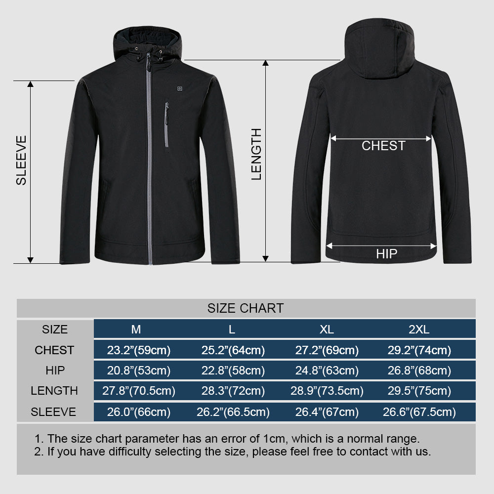 Men's Heated Jacket Waterproof Electric With Battery Pack