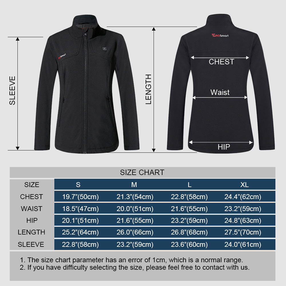 Women's Heated Jacket Slim Fit Waterproof Windproof Electric