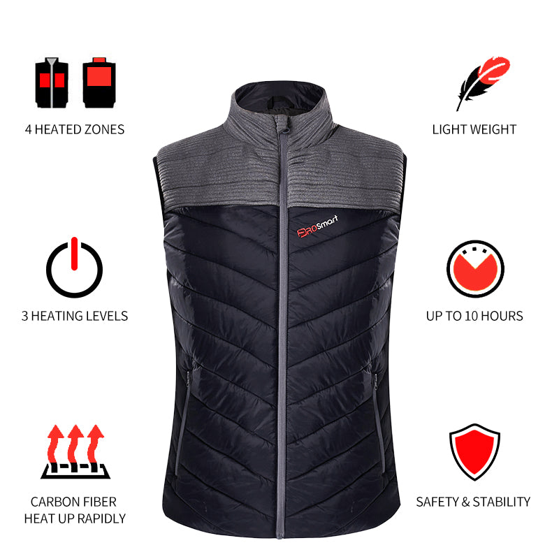 Men's Heated Gilet Heated Vest Lightweight Slim Fit Rechargeable