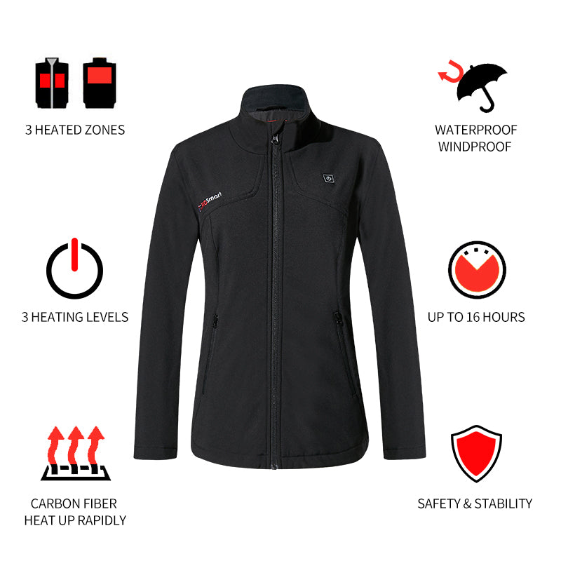 Women's Heated Jacket Slim Fit Waterproof Windproof Electric